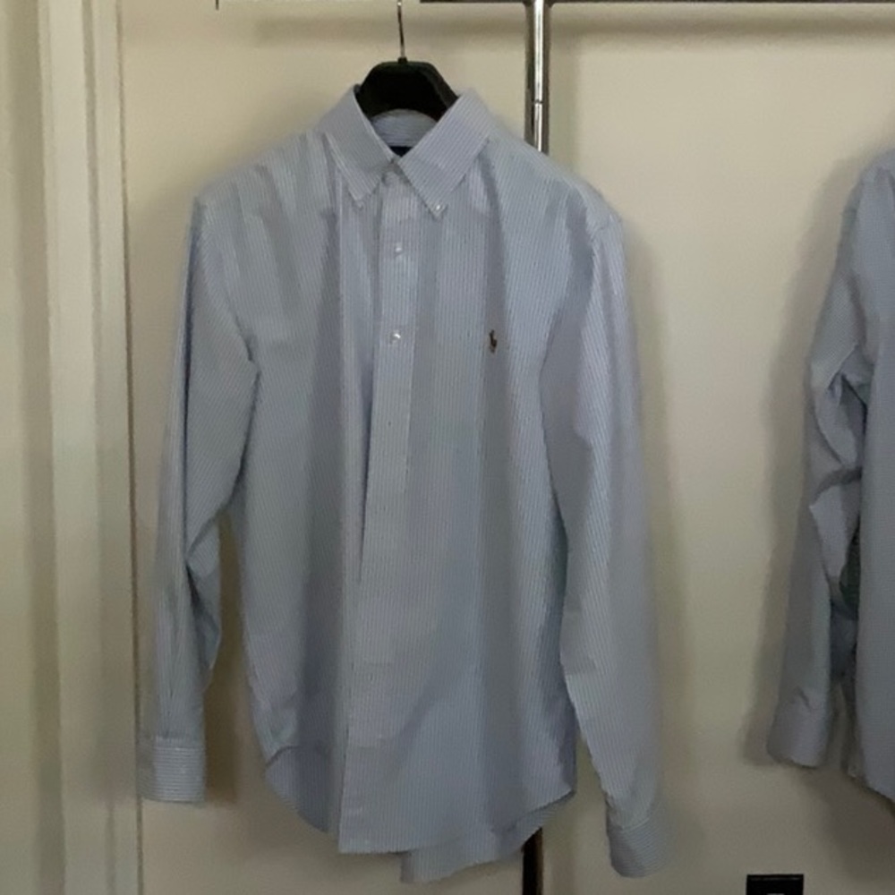 Ralph LaurenMen's Blue Striped Oxford Button-down Shirt